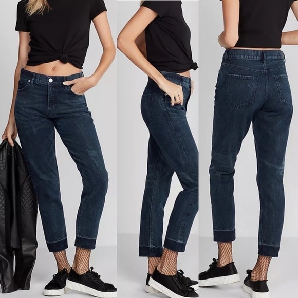 Express Denim - Express 100% Cotton Distressed Faded Ankle Length Jeans